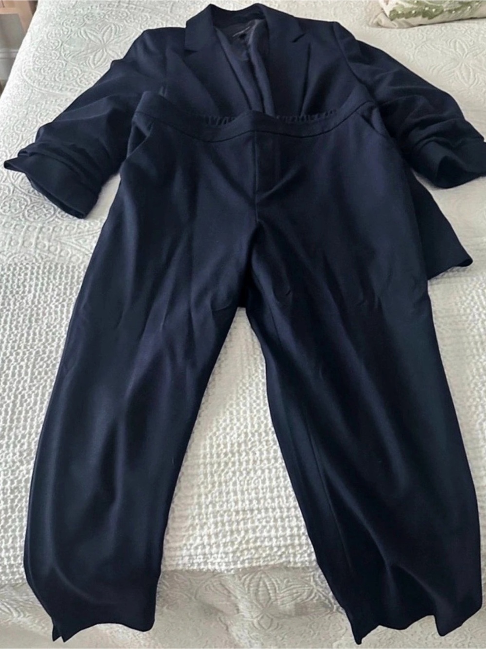 Banana Republic Navy Blue Hayden Tapered Suit/ Blazer Size 12 Petite pants
